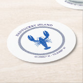 Moderne blaue Rand-Hochzeit Save the Date Runder Pappuntersetzer (Angewinkelt)