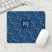 Moderne blaue Regentropfen Mousepad
