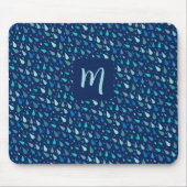 Moderne blaue Regentropfen Mousepad (Vorne)