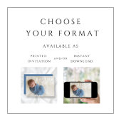 Moderne Blaue religiöse Cross Foto Boy Taufe Einladung