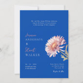 moderne blaue rosa Hochzeit Website QR Code Einladung (Vorderseite)
