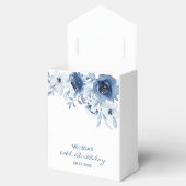 Moderne blaue Rose Blumengrün Geburtstag Geschenkschachtel (Geöffnet)