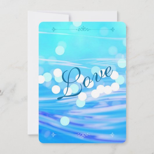 Moderne blaue Schein-Hochzeits-Feier-Einladung Einladung (Rückseite)