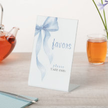 Moderne blaue Schleife Brautdusche