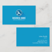 Moderne blaue Schlichte Computer-Reparaturkarten Visitenkarte (Vorne/Hinten)