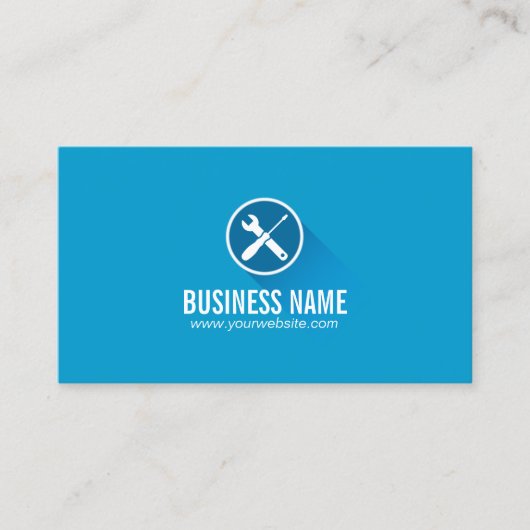 Moderne blaue Schlichte Computer-Reparaturkarten Visitenkarte (Vorderseite)