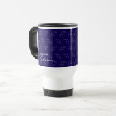 Moderne blaue Schluckmuster-Tasse Reisebecher (Vorderseite Links)