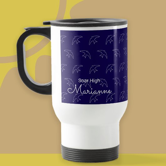 Moderne blaue Schluckmuster-Tasse Reisebecher