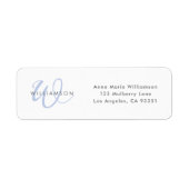 Moderne blaue Schriftmonogramm (Vorne)