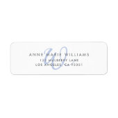 Moderne blaue Schriftmonogramm (Vorne)