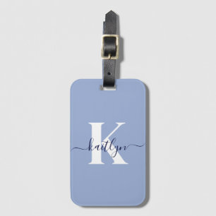 Moderne blaue Schriftmonogramm Gepäckanhänger