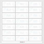 Moderne, blaue Script Botanische Gästebuchadresse Aufkleber (Blatt)