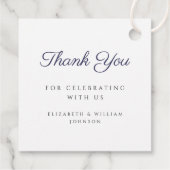 Moderne Blaue Script-Foto-Taufe Geschenkanhänger (Rückseite)