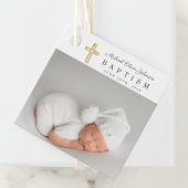 Moderne Blaue Script-Foto-Taufe Geschenkanhänger