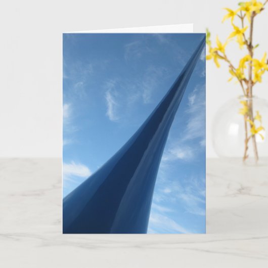 Moderne blaue Skulptur Karte (Gelbe Blume)