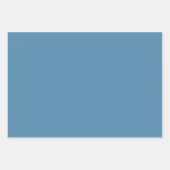 Moderne blaue Solid-Farbwrapping-Papierblätter Geschenkpapier Set (Vorderseite 2)