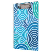 Moderne blaue Spiralmuster Klemmbrett (Links)