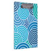 Moderne blaue Spiralmuster Klemmbrett (Rechts)