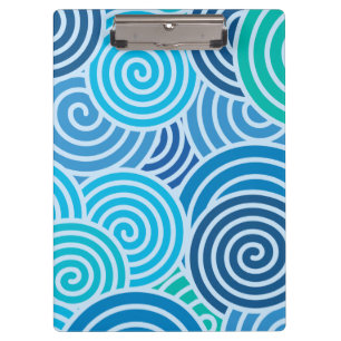 Moderne blaue Spiralmuster Klemmbrett