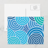 Moderne blaue Spiralmuster Postkarte (Vorne/Hinten)