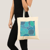 Moderne blaue Spiralmuster Tragetasche (Vorderseite (Produkt))
