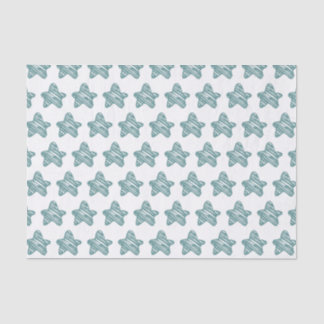 Moderne Blaue Stern-Skizzenmuster Seidenpapier