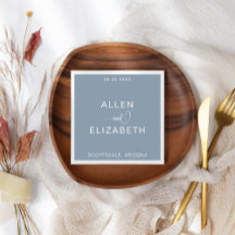 Moderne, blaue Stilvolle Personalisierte Hochzeit