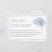 Moderne blaue Streifen Balloons Oh Boy Books for B Begleitkarte (Vorne/Hinten)