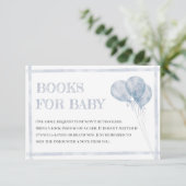 Moderne blaue Streifen Balloons Oh Boy Books for B Begleitkarte (Stehend Vorderseite)