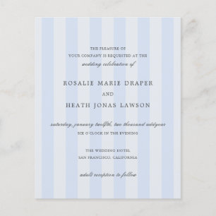 Moderne blaue Streifen elegante Budget-Hochzeitsei Flyer