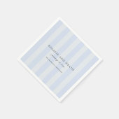Moderne blaue Streifen elegante Hochzeit Serviette (Ecke)