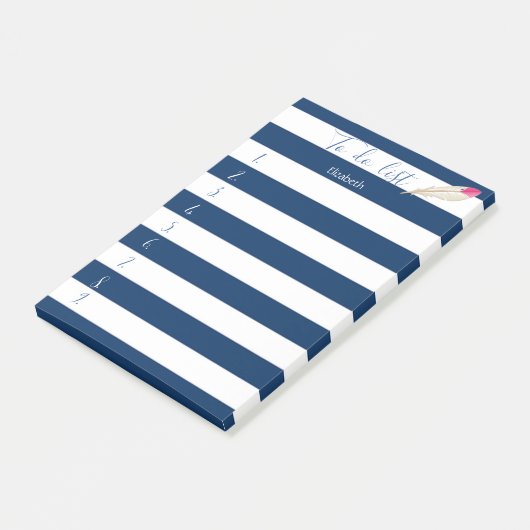 Moderne blaue Streifen, Feder, zu erledigen Post-it Klebezettel (angewinkelt)