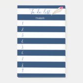 Moderne blaue Streifen, Feder, zu erledigen Post-it Klebezettel (Vorderseite)