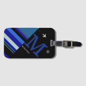 Moderne blaue Streifen für kundenspezifische Flugr Gepäckanhänger (Vorderseite (Horizontal))