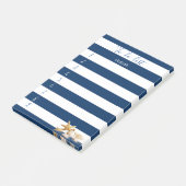 Moderne blaue Streifen, Muscheln, zu benennen Post-it Klebezettel (angewinkelt)