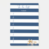 Moderne blaue Streifen, Muscheln, zu benennen Post-it Klebezettel (Vorderseite)