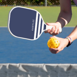 Moderne blaue Streifen Personalisiert Pickleball Schläger