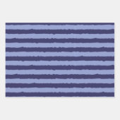 Moderne blaue Streifen und Punkte Geschenkpapier Set (Vorderseite)