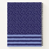 Moderne blaue Streifen und Punkte Personalisiert Notizblock (Rückseite)