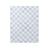 Moderne blaue Striche Schachbrettmuster Notizblock (Rotiert)