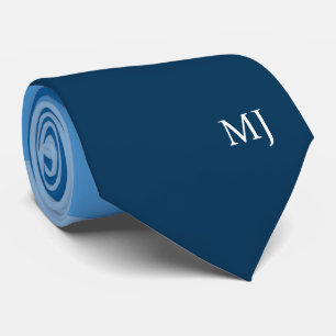 MODERNE BLAUE STRIPED LINES MONOGRAM INITIALS CUST KRAWATTE