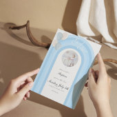 Moderne Blaue Taufe Einladung mit maßgeschneiderte