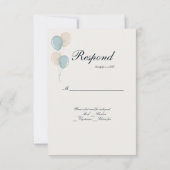 Moderne Blaue Taufe mit Custom Foto UAWG RSVP Karte (Rückseite)