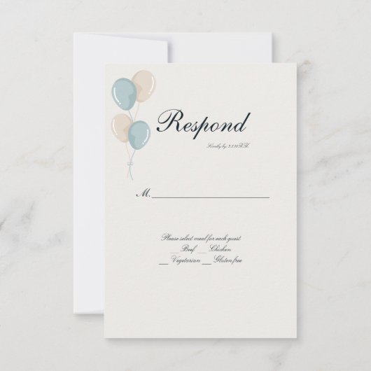 Moderne Blaue Taufe mit Custom Foto UAWG RSVP Karte (Rückseite)