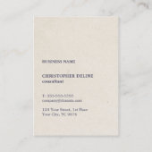 Moderne blaue Textur Beige Fette Weiße Monogramm Visitenkarte (Rückseite)
