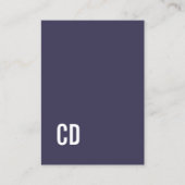 Moderne blaue Textur Beige Fette Weiße Monogramm Visitenkarte (Vorderseite)