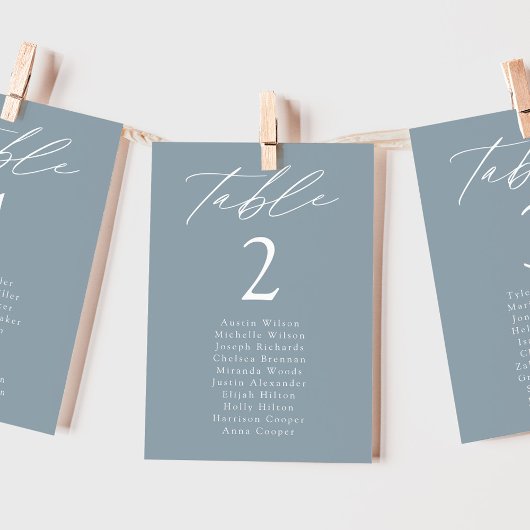 Moderne, blaue Tischnummer Sitzkarte