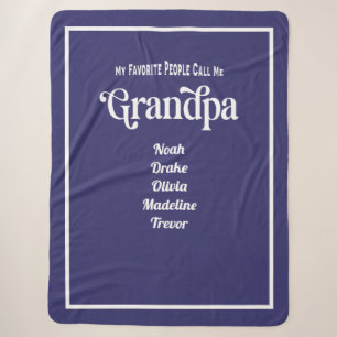 Moderne Blaue Typografie Lieblings-Opa Sherpadecke