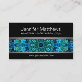 Moderne blaue u. grüne Edelstein-Mandala Visitenkarte