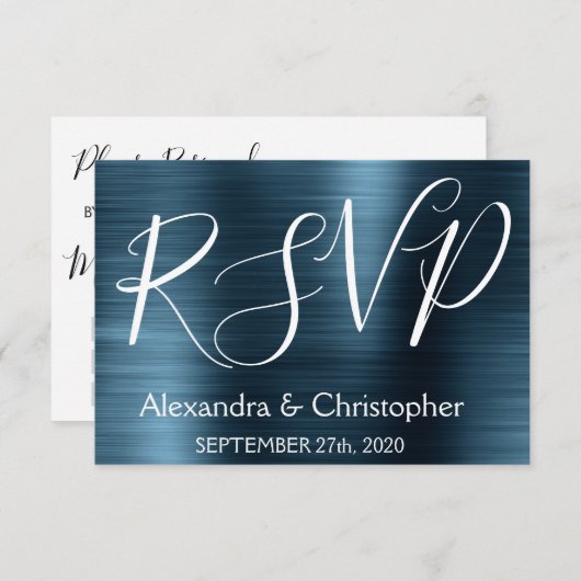 Moderne blaue UAWG RSVP Karte (Vorne/Hinten)